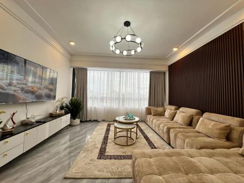 Smart elegant three bedroom apartment with swimming pool fully equipped gym children playground and great breathtaking views