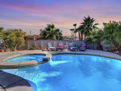 Dive into Desert Wonderland Pool Spa Fire Pit in Palm Springs, United States