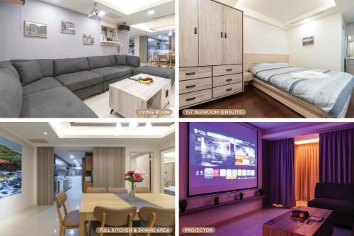 3B2b Warm Cinema Home 4 Min To Xinyi Anhe Mrt 三房二衛 投影機 4分到信義安和站 — 4-Star Luxury Hotel in Taipei, Republic of China Taiwan