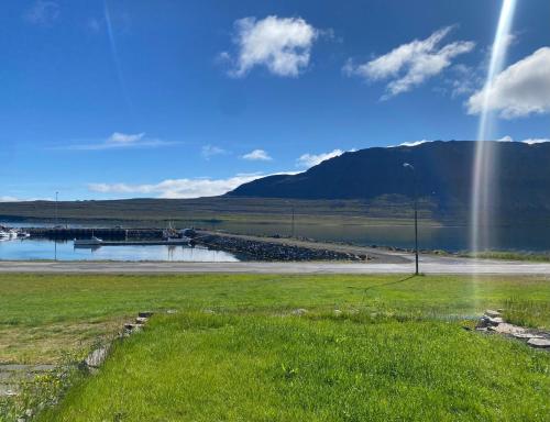 Sea fjord & mountain view house
