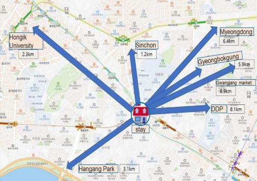 Hongdae&Sinchon 10min cozy house with 2 bedrooms — 4-Star Luxury Hotel in Seoul, South Korea