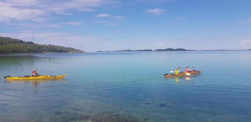 Senjavista near nature sea and mighty mountains in Skaland, Norway