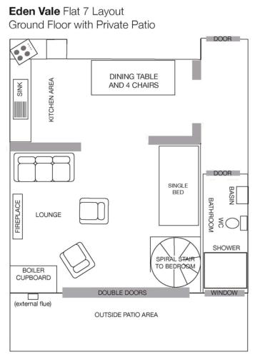 Eden Vale Garden View Apartment with Patio — 4-Star Luxury Hotel in Morecambe, United Kingdom
