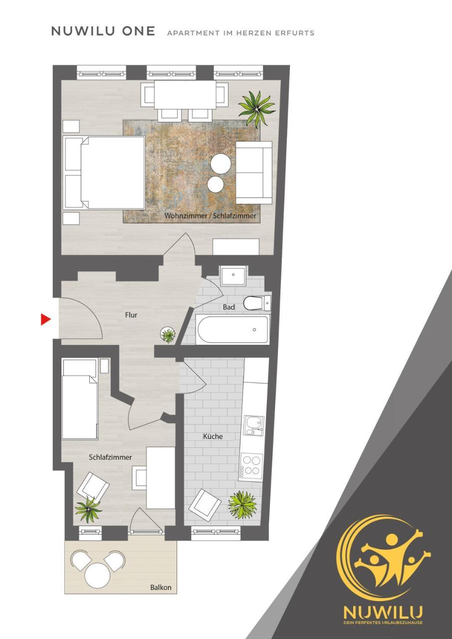 NUWILU ONE Apartment mit Balkon im Herzen Erfurts Magenta TV Netflix Disney — 4-Star Luxury Hotel in Erfurt, Germany