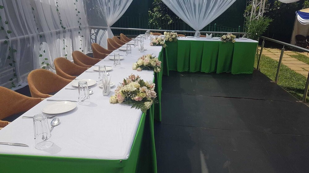 Outdoor banquet area