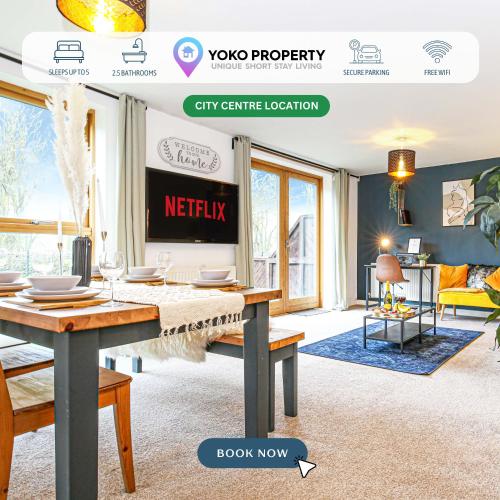 Beautiful City Centre Apartment with Free Parking Fast Wifi SmartTV with Netflix and Private Garden by Yoko Property — 4-Star Luxury Hotel in Milton Keynes, United Kingdom