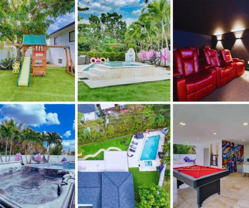 The Palms Villa with Cinema Game Table Pool Jacuzzi Giant Chess 8 Beds — 4-Star Luxury Hotel in Miami, United States