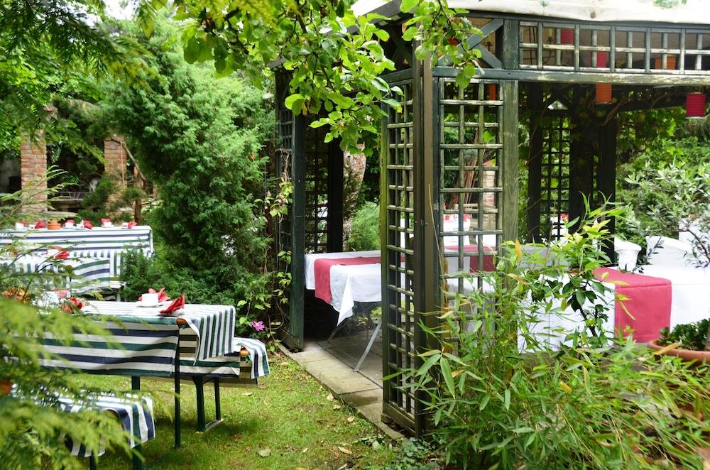 Outdoor banquet area