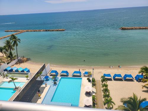 Yellow beach & rest in Covenas, Colombia