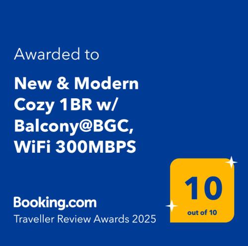 New & Modern Cozy 1Br W Balcony@Bgc Wifi 300Mbps — 4-Star Luxury Hotel in Manila, Philippines