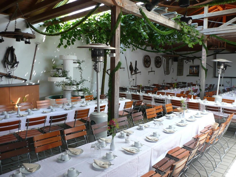 Outdoor banquet area