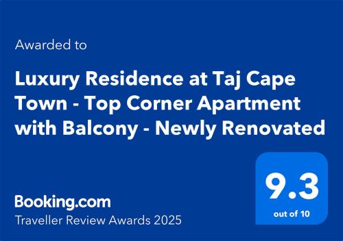 Luxury Residence 906 at Taj Cape Town