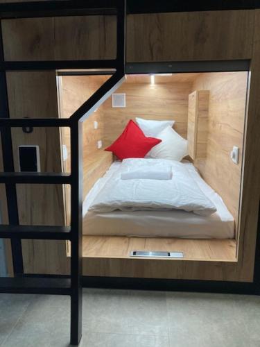 Capsule hostel Žižkov tower - carbon neutral hotel in Prague