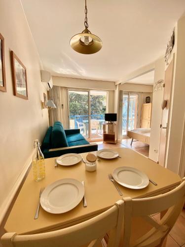 Joli 2 Pieces Vue Jardin 50m Plage Parking Clim in Menton, France