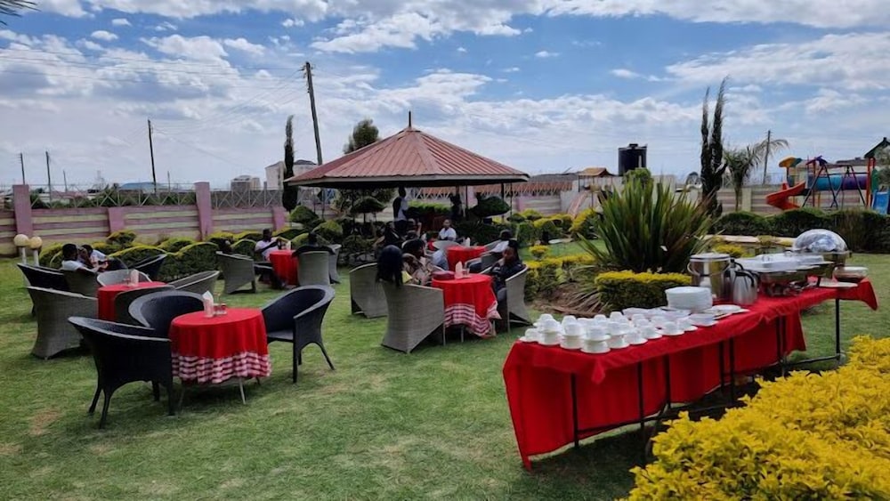 Outdoor banquet area