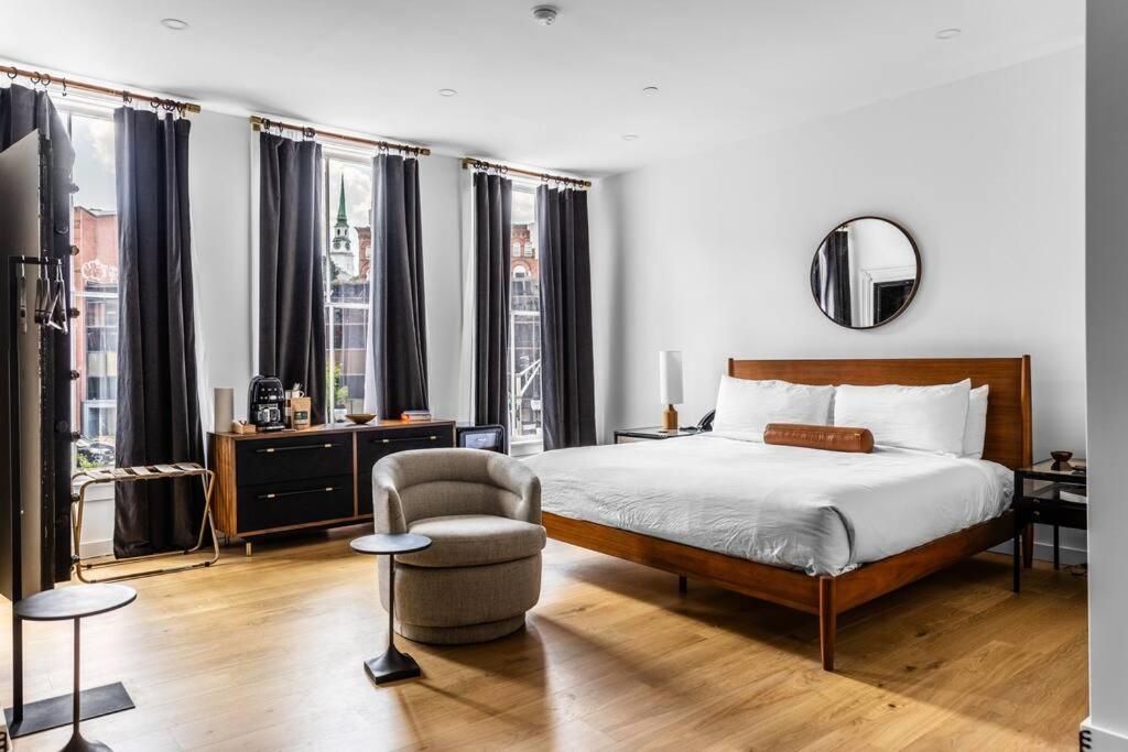 Historic Hotel King Bed Market Square View Room 201 — Bangor