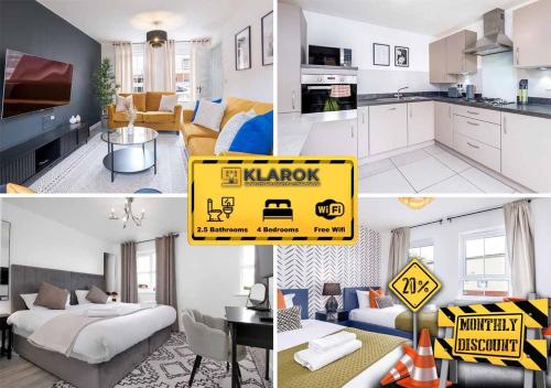 Four Bedroom Semi Detached House By Klarok Accommodation Peterborough With Free Parking & Garden — 4-Star Luxury Hotel in Peterborough, United Kingdom