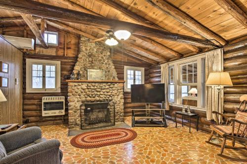 Lakefront 1930s Log Cabin With Dock And Fire Pit 17921444 — Rice Lake