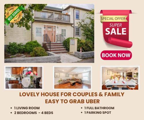 74R 2BR Quincy Romantic Stay near Wollaston Beach — 4-Star Luxury Hotel in Quincy, United States