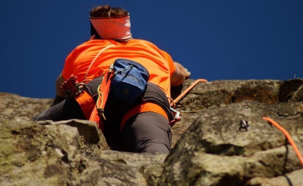 Outdoor rock climbing