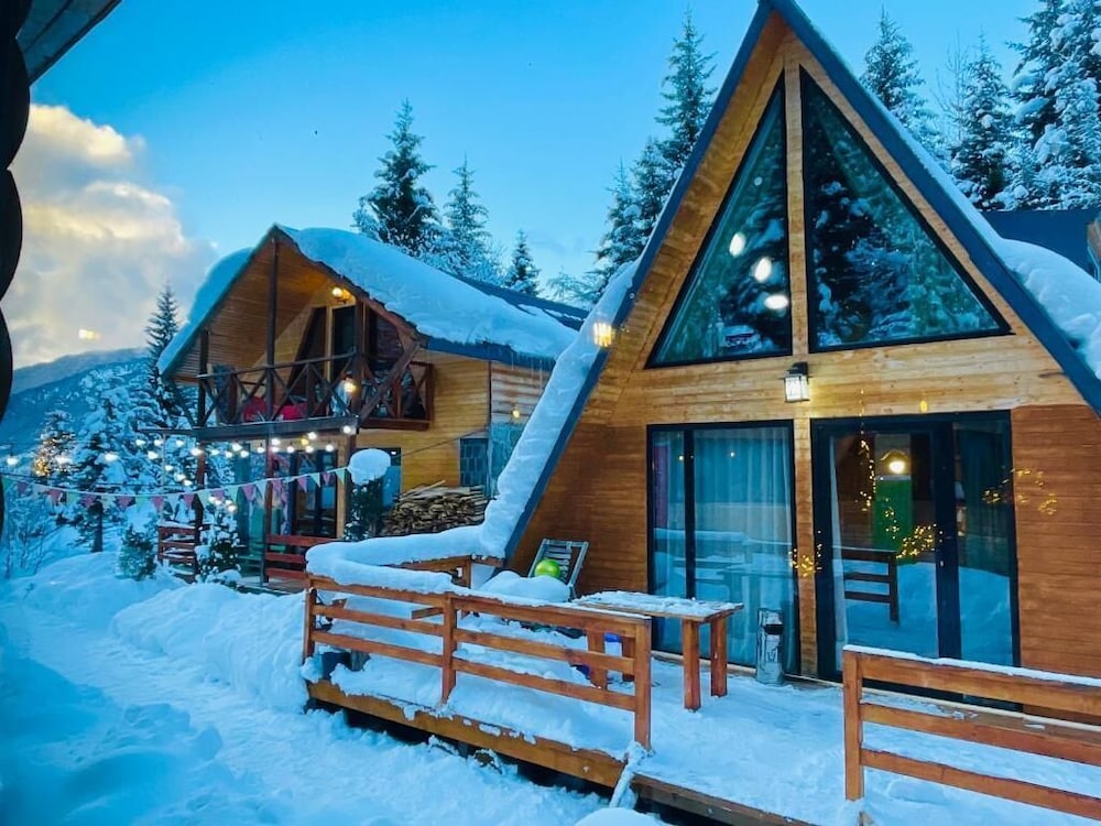 Wooden Huts In Mestia in Mest'ia, Georgia