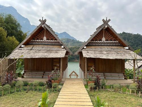 The River Huts in Unknown City, Laos