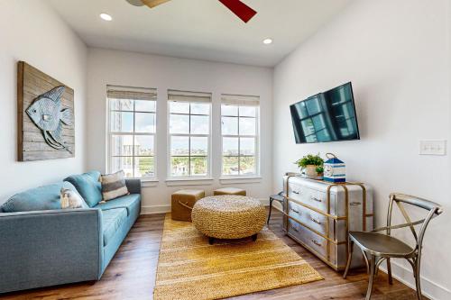 Grey Pelican at Palmilla Beach in Port Aransas, United States