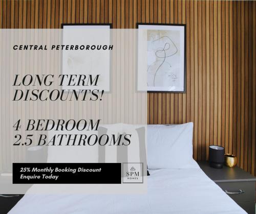 Large 4 Bed House Long Stays Welcome Smart TVs in Each Bedroom Parking Wifi — 4-Star Luxury Hotel in Peterborough, United Kingdom