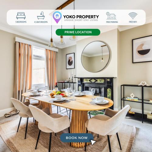 Beautiful 5 Bedroom 4 Bathroom House in W6 by Yoko Property 10 minute's to Central London Free Parking Fast WiFi Work Desks and SmartTVs with Disney and Netflix — 4-Star Luxury Hotel in London, United Kingdom