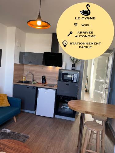 T2 4 pers face gare SNCF Appart Hotel le Cygne 5 in Bourges, France