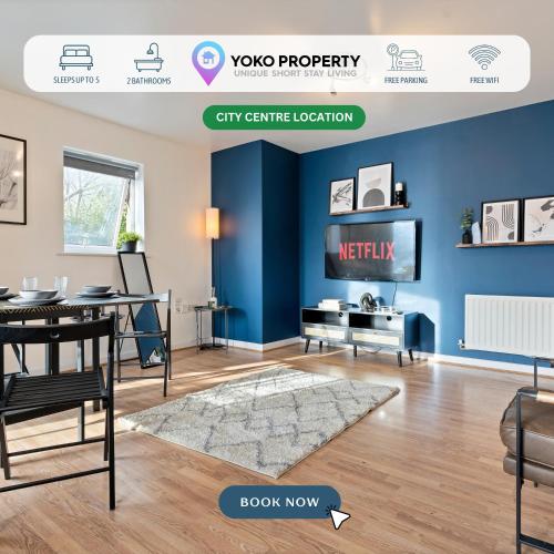 Stylish City Centre Apartment with Free Parking Fast W fi Smart TV and Balcony by Yoko Property — 4-Star Luxury Hotel in Chelmsford, United Kingdom