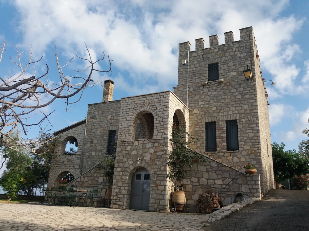 A Stone Studio In A Tower Near The Beach in Kalamata, Greece