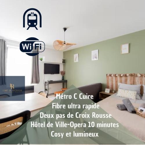 Art de Recevoir L'ecrin de Margnolles Croix Rousse Metro C Cuire — hotel in Caluire-Et-Cuire