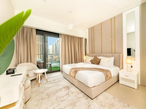 Skyline 2 Bedroom Apartment I Burj Khalifa & Fountain Views I Free Gym Pool Parking Wi Fi and PS5 — 4-Star Luxury Hotel in Dubai, United Arab Emirates