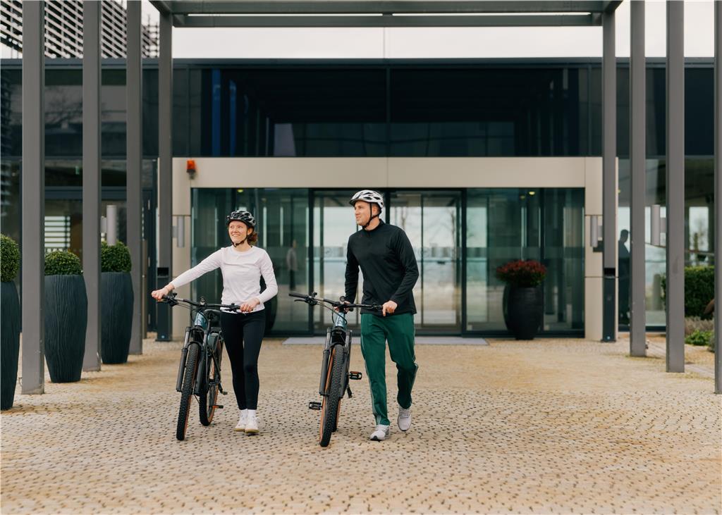 E-bikes and mountain bikes can be rented from March to October for a small fee