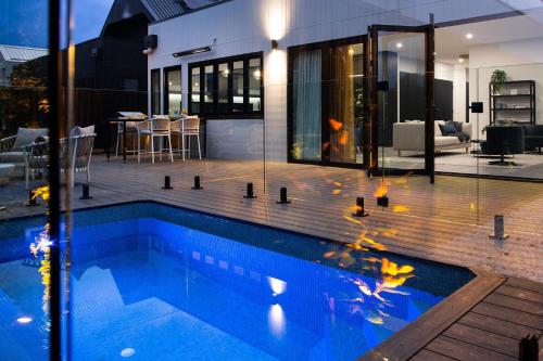 Mysa Daylesford stylish design with pool — carbon neutral stay, Daylesford