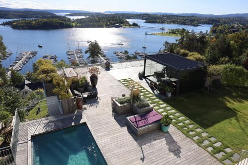Big villa with panoramic views terrace pool close to Oslo — 4-Star Luxury Hotel in Sandvika, Norway