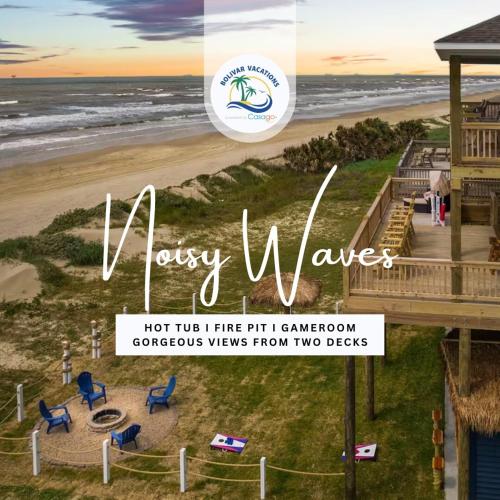 Noisywaves Beachfront Paradise with Hot Tub Yard and Game Room in Bolivar Peninsula, United States