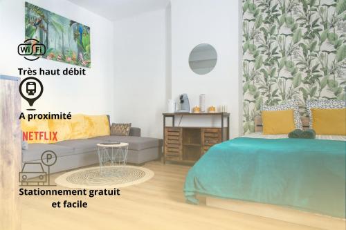 Studio Lorient Proche Centre Gare Wifi Netflix in Lorient, France