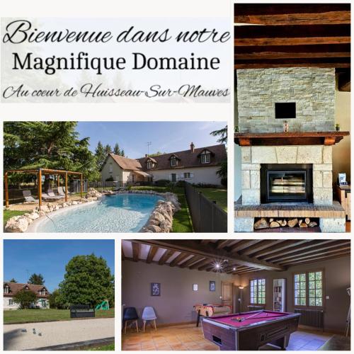 Le Domaine de Baracas Le Grand GArte 4 Actoiles piscine billard baby foot cheminAce 14 personnes — 4-Star Luxury Hotel in Huisseau-Sur-Mauves, France