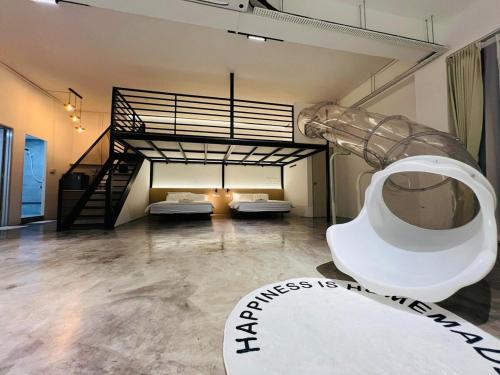 the Zwei Playhouse Retreat with Slide at the Frohaus in Tawau, Malaysia