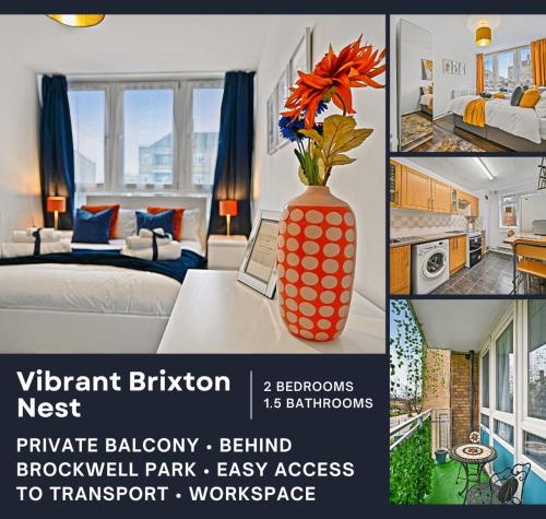 Chic 2 Bed Flat with Workspace Balcony Parking — 4-Star Luxury Hotel in London, United Kingdom