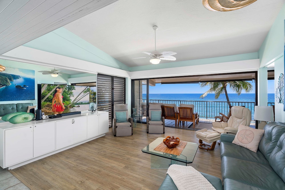 Direct Ocean Front Outdoor Lanai Patio Hawaii Unit Vrkcv — Kailua Kona