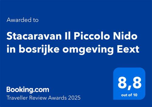 Stacaravan Il Piccolo Nido in Bosrijke Omgeving Rust & Natuur in Drenthe — hotel in Eext