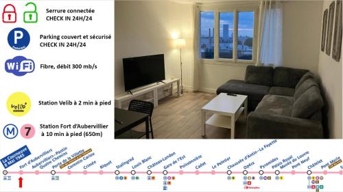 Logement Spacieux a 15min de Paris Free Parking Free Wifi in Pantin, France