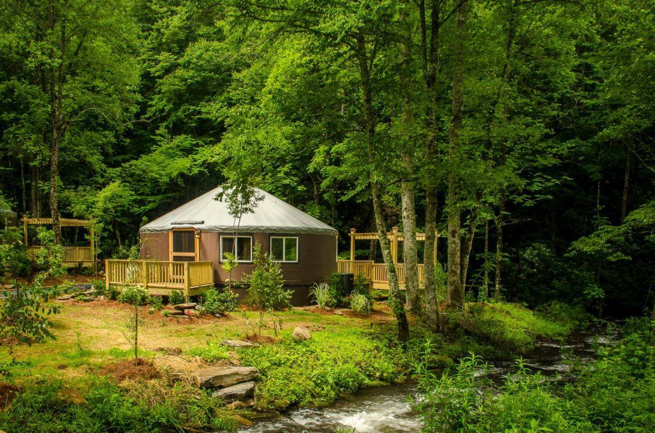 Creekside Cove Luxury Yurt w Hot Tub in Nantahala — hotel in Topton