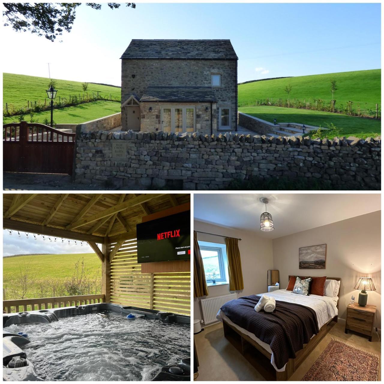 Private Luxury Barn Stay with Hot Tub And Outdoor Entertainment Yorkshire Dales Sleeps 10
