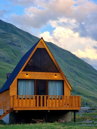 Mountain hut in Kazbegi in Step'antsminda, Georgia