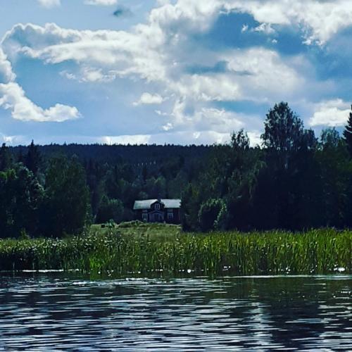 Traditional Swedish loghouse in Hagfors, Sweden
