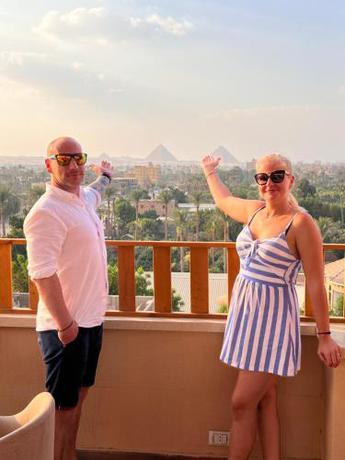 Pyramids Sunshine View in Cairo, Egypt